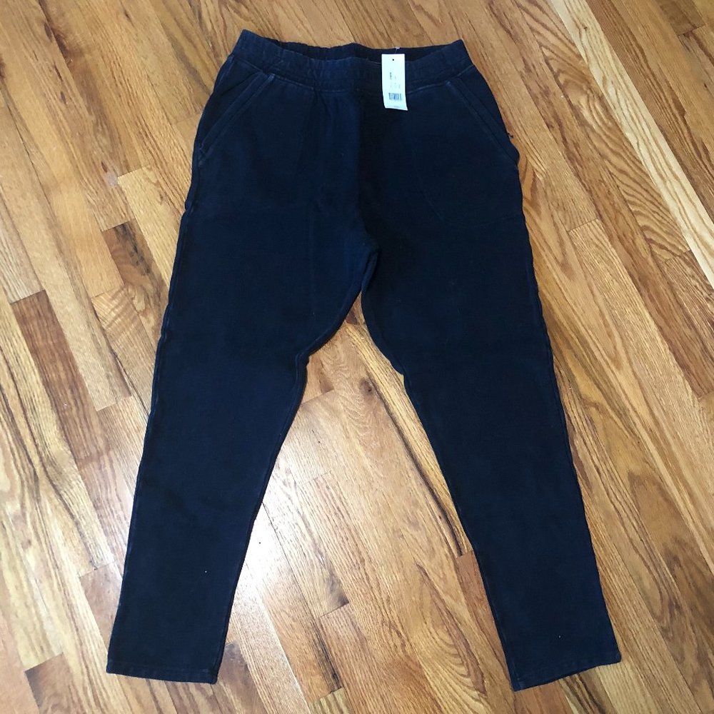 Nicole Miller Distressed Black Sweatpants